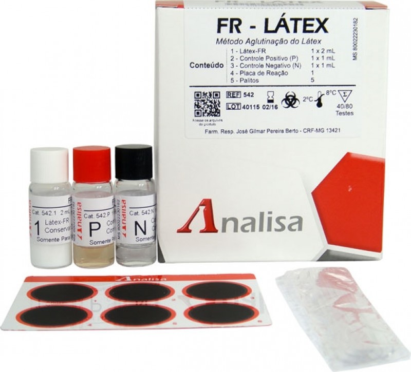 FR - LATEX CAT 542E - 2,5 ml (50/100 TESTES) KIT ANALISA
