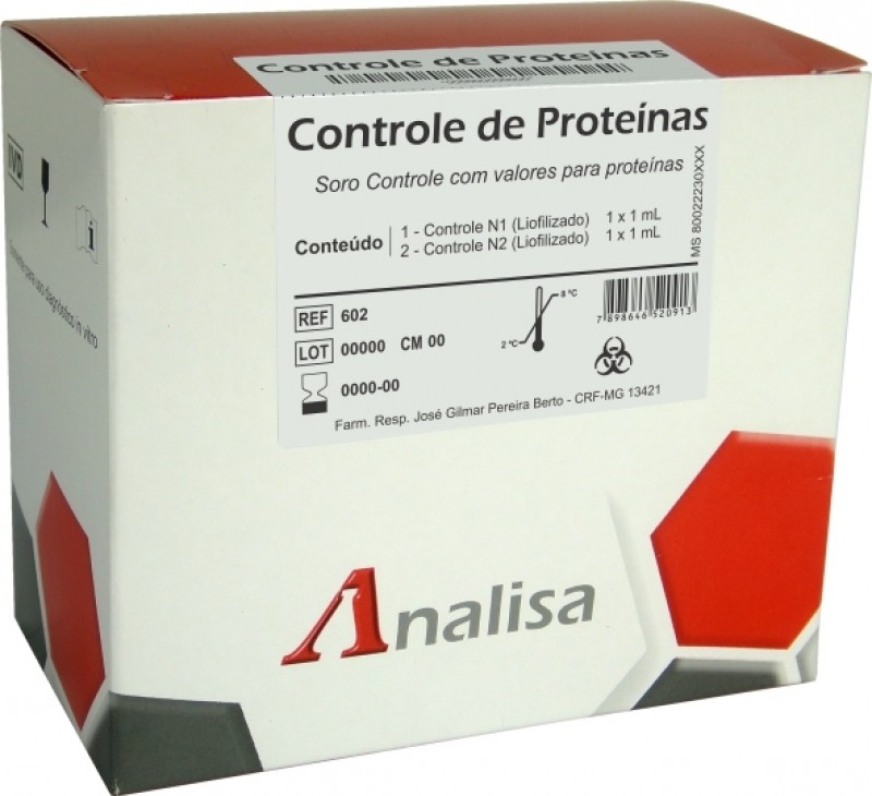 CONTROLE N1 - N2 PROTEINAS - CAT 602 - 1ML ANALISA